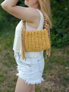 Háčkovaná daily bag oranžová